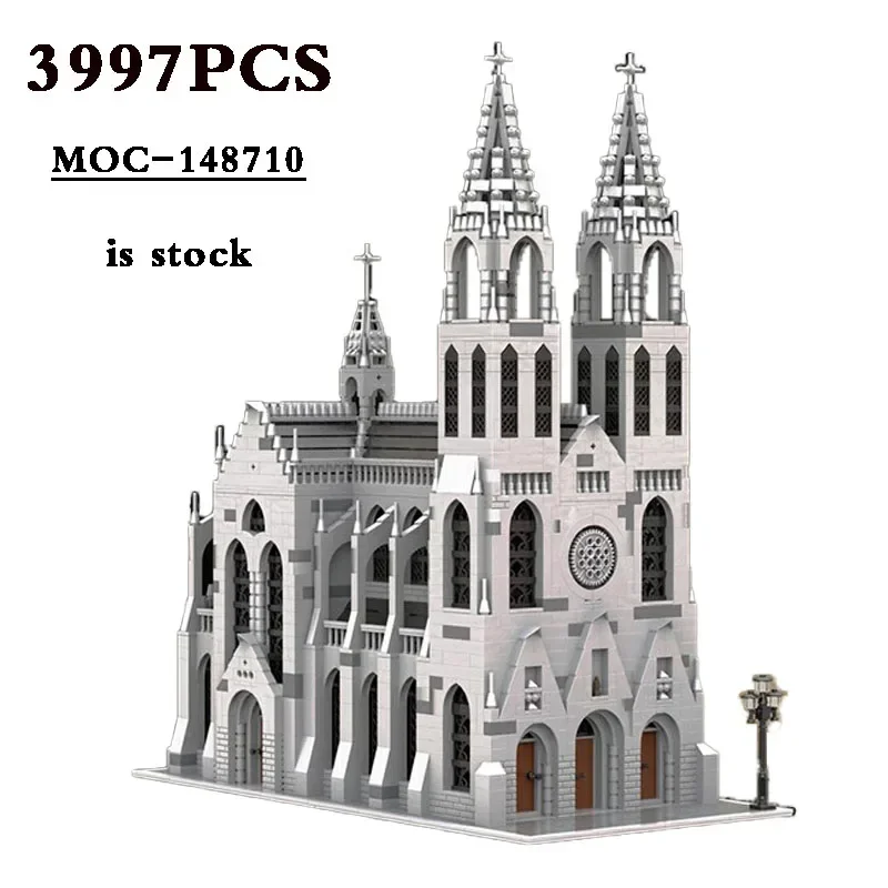 

Building Building Blocks MOC-148170 Medieval Gothic Cathedral Building Model Ornaments Assembled DIY Toys Adult Birthday Gifts