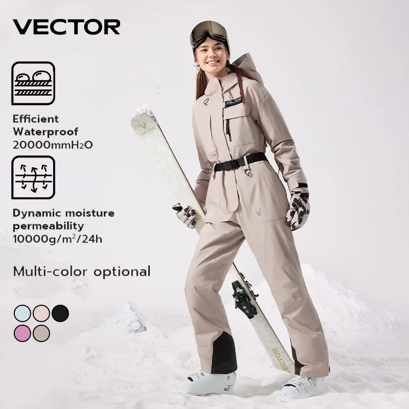 VECTOR 3L Insulated One-Piece Ski Suit Men Women Winter Warm Thickened Jacket Windproof Waterproof Outdoor Sports Snowboard