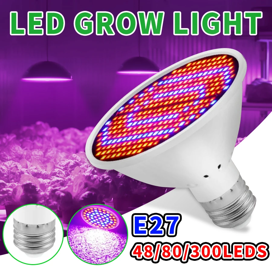 

LED Plant Bulb E27 Full Spectrum Grow Light Indoor Flower Vegetable Cultivation Light for Greenhouse Garden Pot Plant Growing
