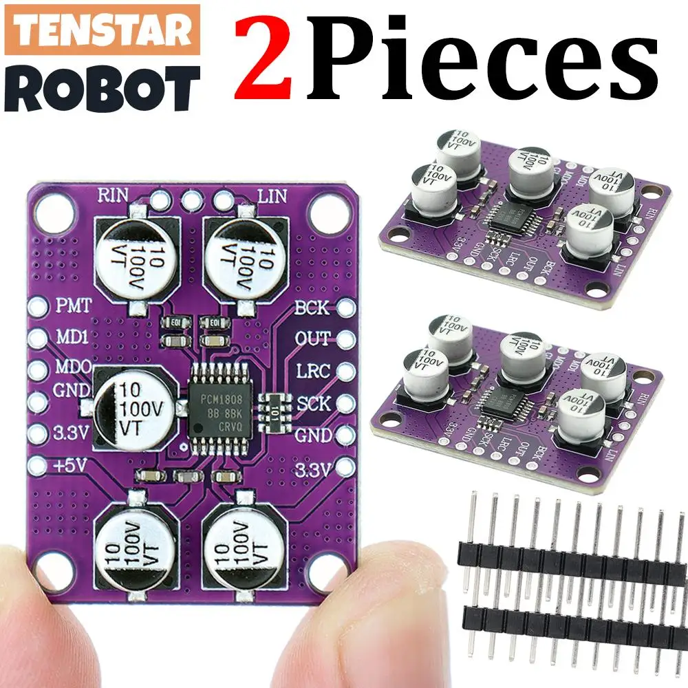 TENSTAR PCM1808 105dB SNR Audio Stereo ADC Single-Ended Analog-Input Decoder 24bit Amplifier Board Player Module