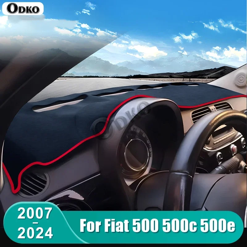 For Fiat 500 500c 500e 2007 - 2012 2013 2014 2015 2016 2017 2018 2019 2020 2021 2022 2023 2024 Car Dashboard Cover Accessories