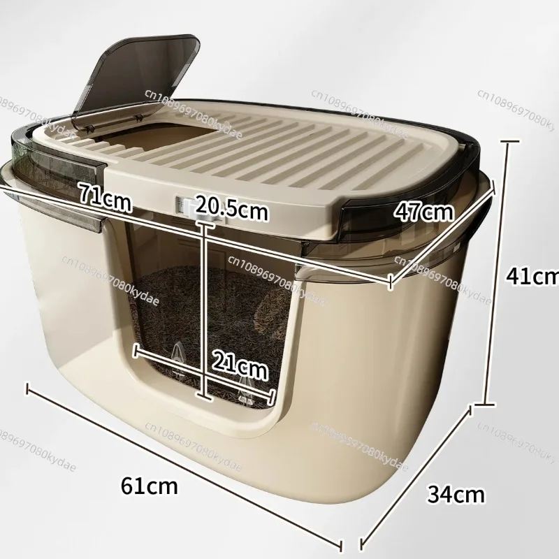 Extra Large Cat Litter Box with Top Entry Anti-Splash Jumbo Closed Toilet for Maine Coon Giant Cat Sand Pan with Dustproof Cover