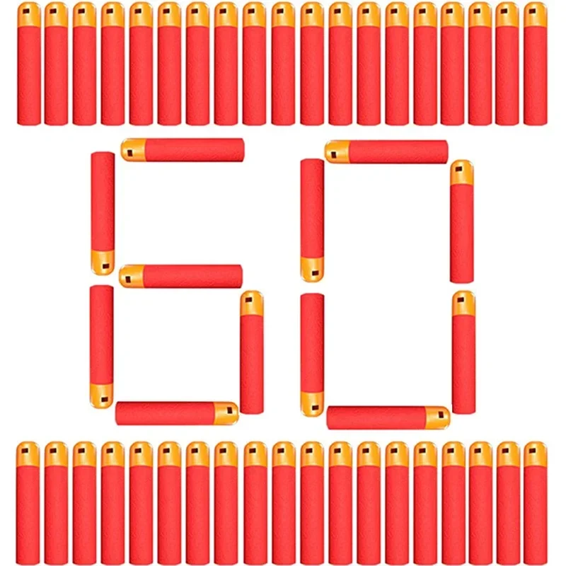 おもちゃの銃用フォームダーツ、メガシリーズのブラスター、赤と青、n-strikeと互換性があります、60個、詰め替えパック