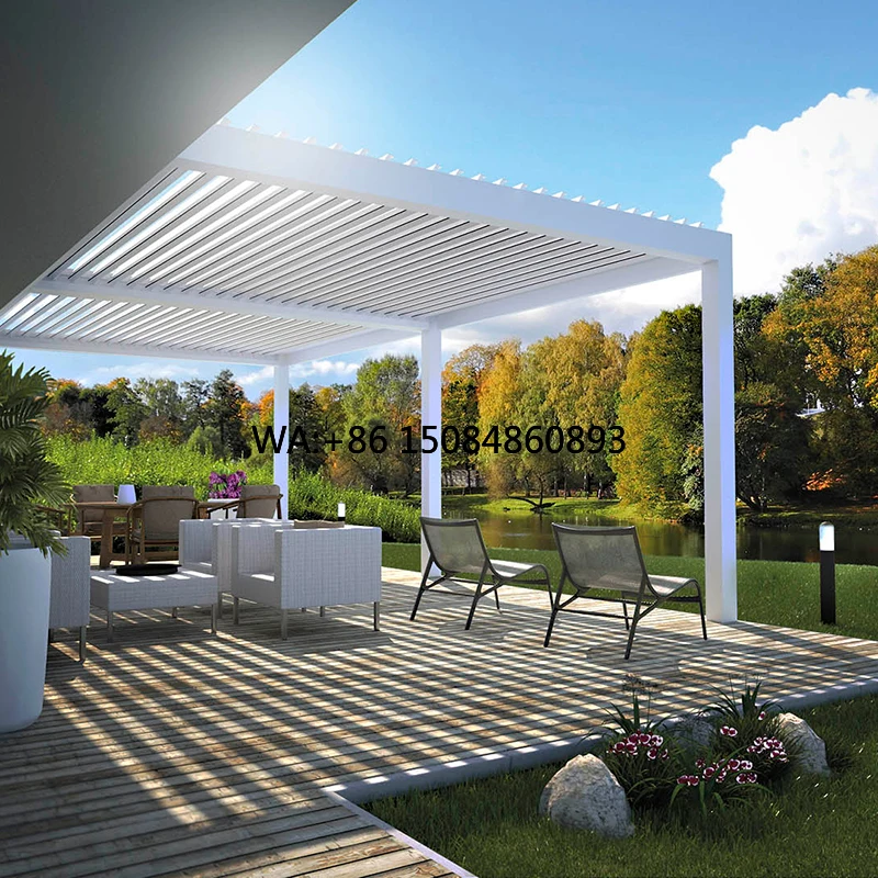 

Balcony solar power generation Outdoor Balcony Aluminum Pergola Polycarbonate Roof Windproof Waterproof Terrace Garden Use