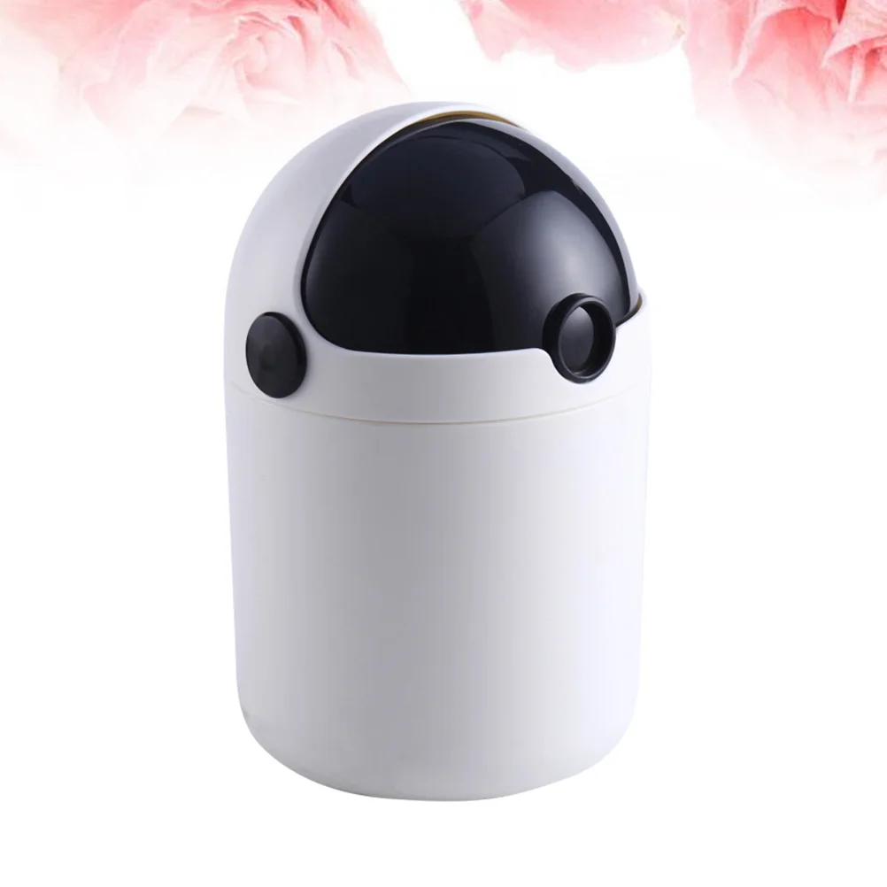 

1Pcs Mini Trash Can Small Size Multifunction Hollow Dustbin for Bathroom Kitchen Living Room Bedroom with Cover(Black)