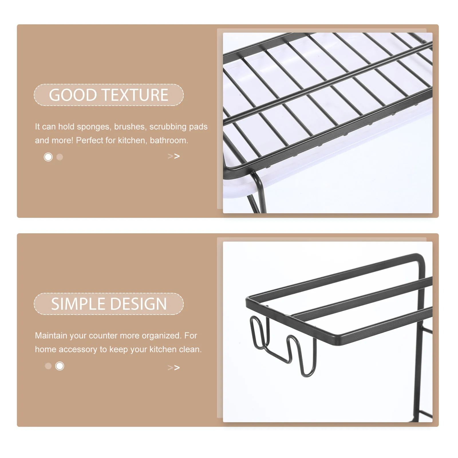 

1Set Kitchen Sponge Holder Drain Rack for Sink Dishcloth Organizer Storage Shelf Drying Stand Sponges Scrubbers Soap