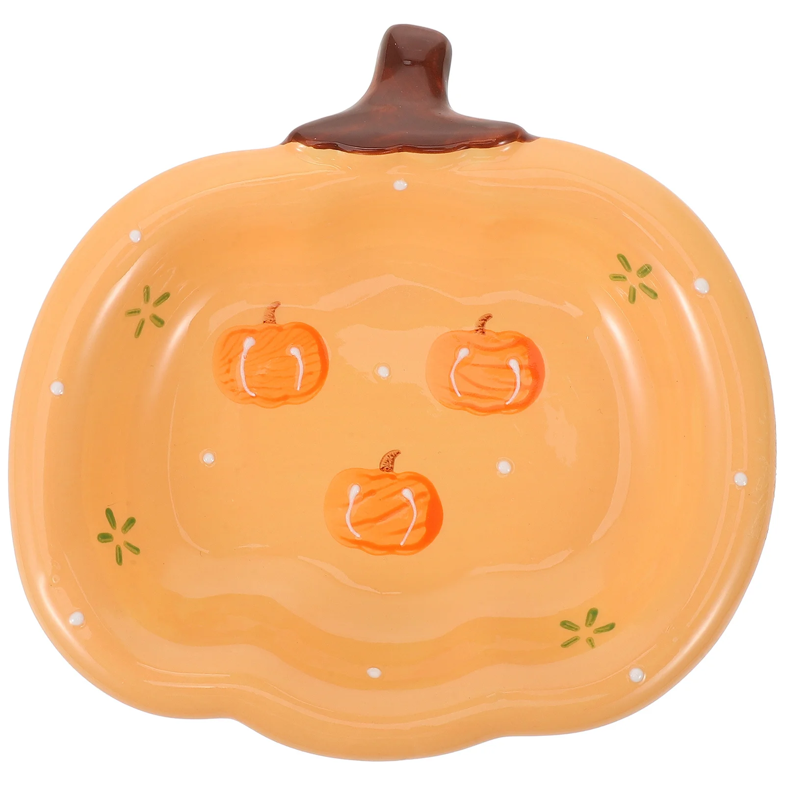 

Decorative Pumpkin Plate Ceramic Tray for Fruits Desserts Steaks Easy to Clean Artistic Photo Prop Plate Dinner Dish