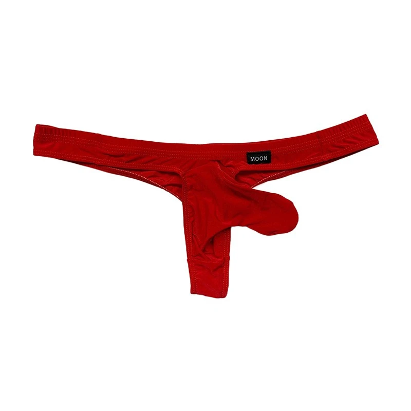 

New Men's Ice Silk Thong Ultra Thin Low-rise T-back Underwear