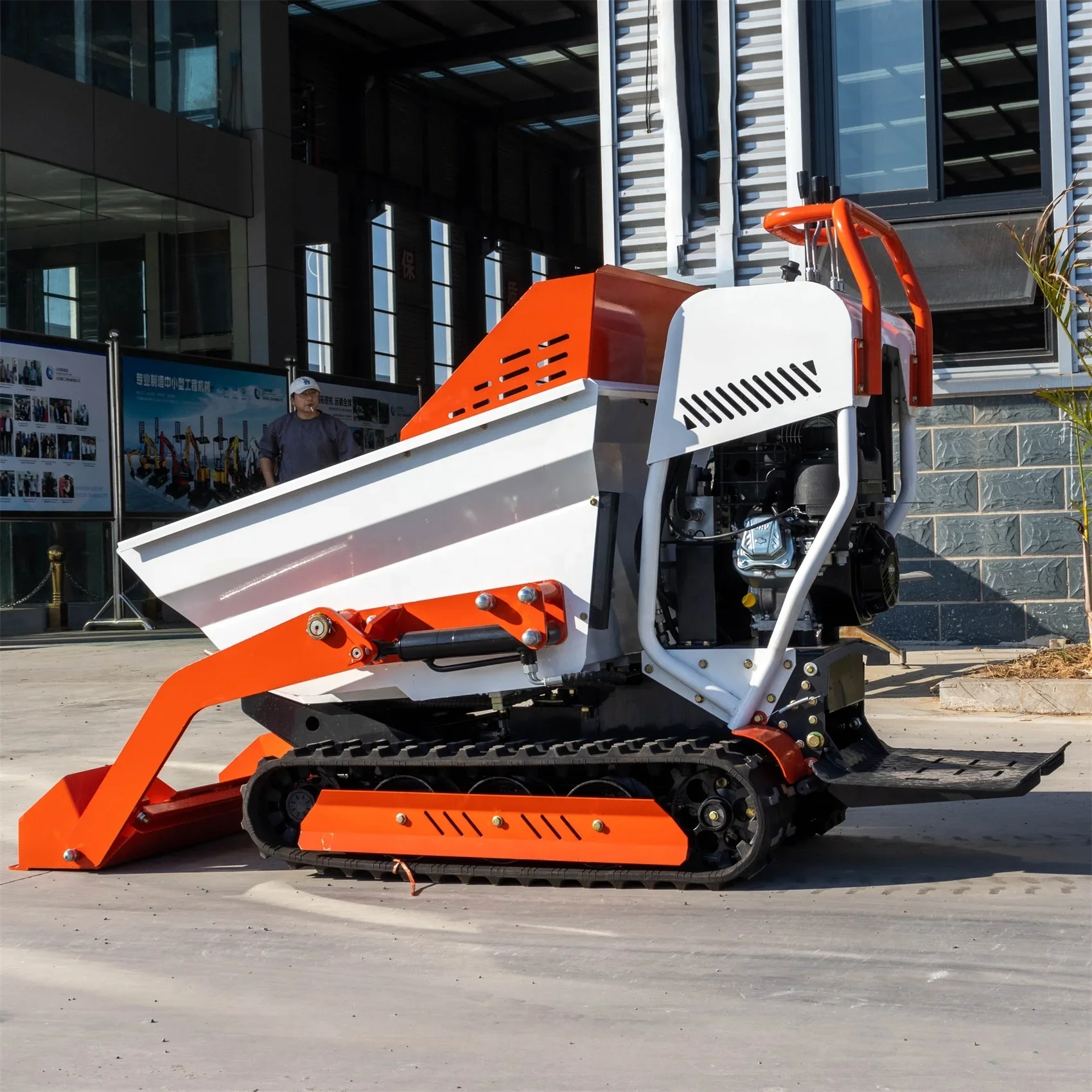 2020 Mini Dumper Met Crawler Loader Transporter Truck Mini Rupsvoertuig