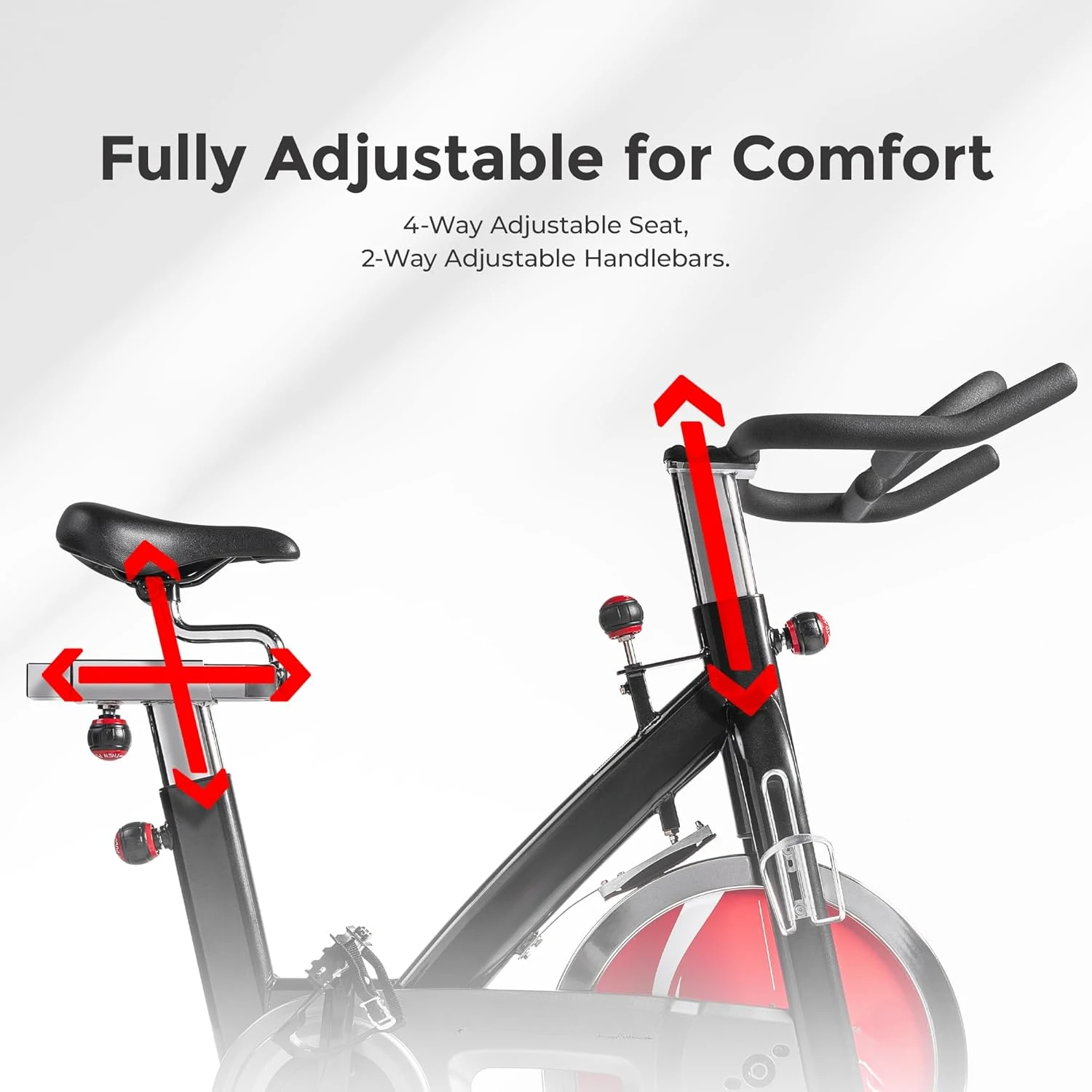 Bicicleta ergométrica estacionária interna, bicicleta ergométrica, assento ajustável de 4 vias para ciclismo, treino cardio em casa, volante opcional de 49 lb