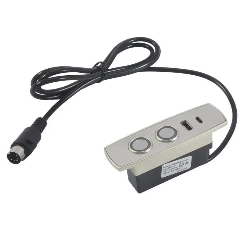 A19F-Electric Recliner Controller ABS 2 Button 5 Pin Straight Connectors Electric Sofa Lift Chair Hand Control Switch