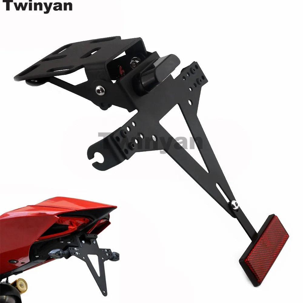 Motorcycle License Number Plate Frame Holder Multi Functional Adjustable Angle Turn Signal Tail Lamp Bracket License Plate Stand