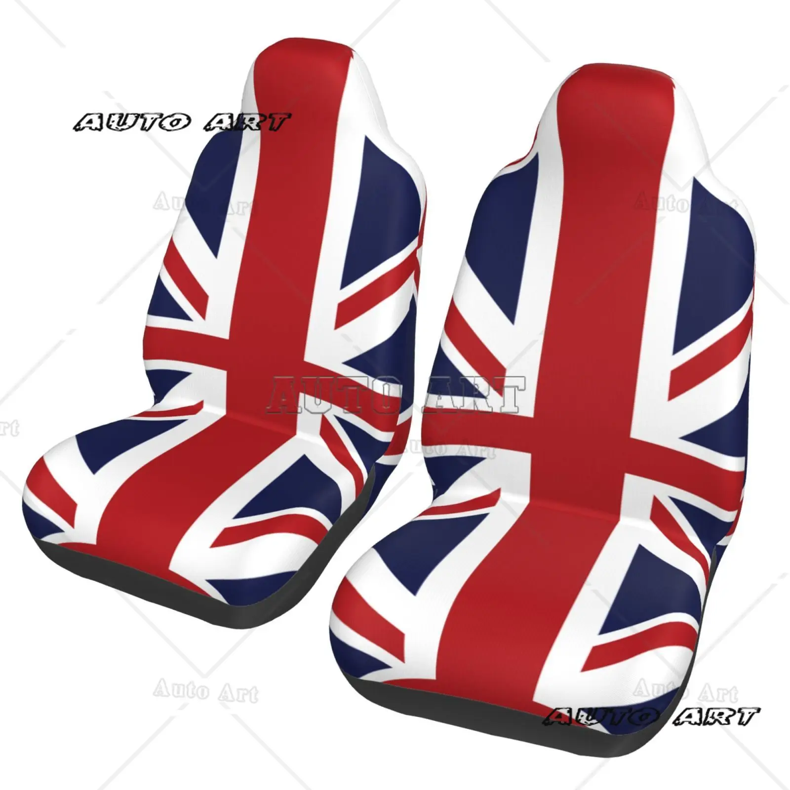 

Чехол на автомобильное сиденье с принтом британского флага — комплект из 2 предметов для передних сидений — автомобильные аксессуары — устойчивая к пятнам патриотическая тема