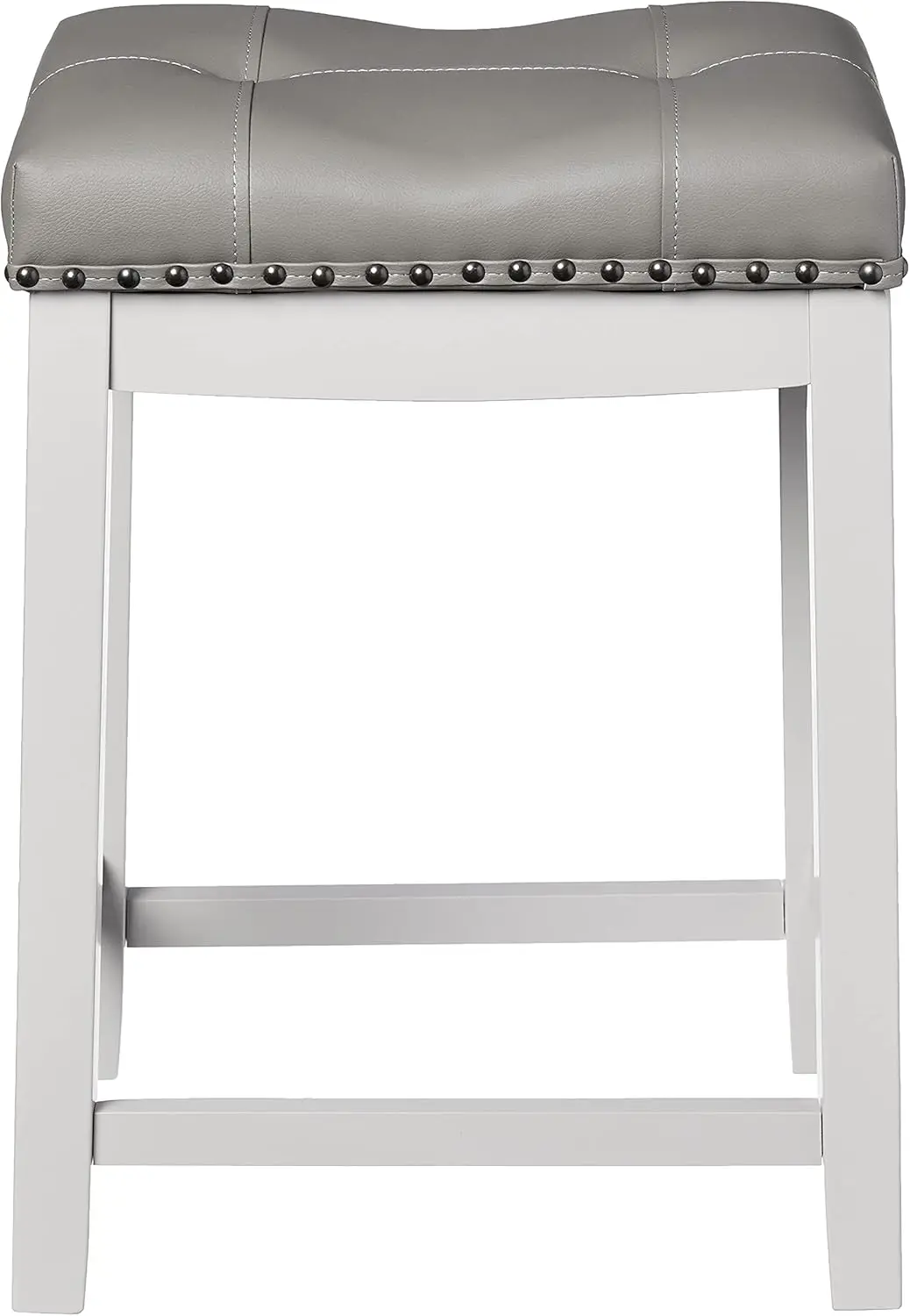 Juego de 2 Taburetes de Bar, Set de 24 ", cojín gris