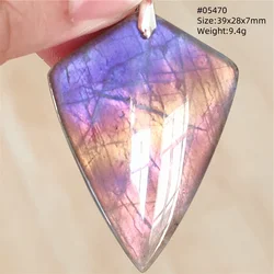 Natural Blue Light Labradorite Pendant Jewelry 69x56x10mm Rectangle Big Flash Labradorite Bead Necklace Women Men AAAAAA