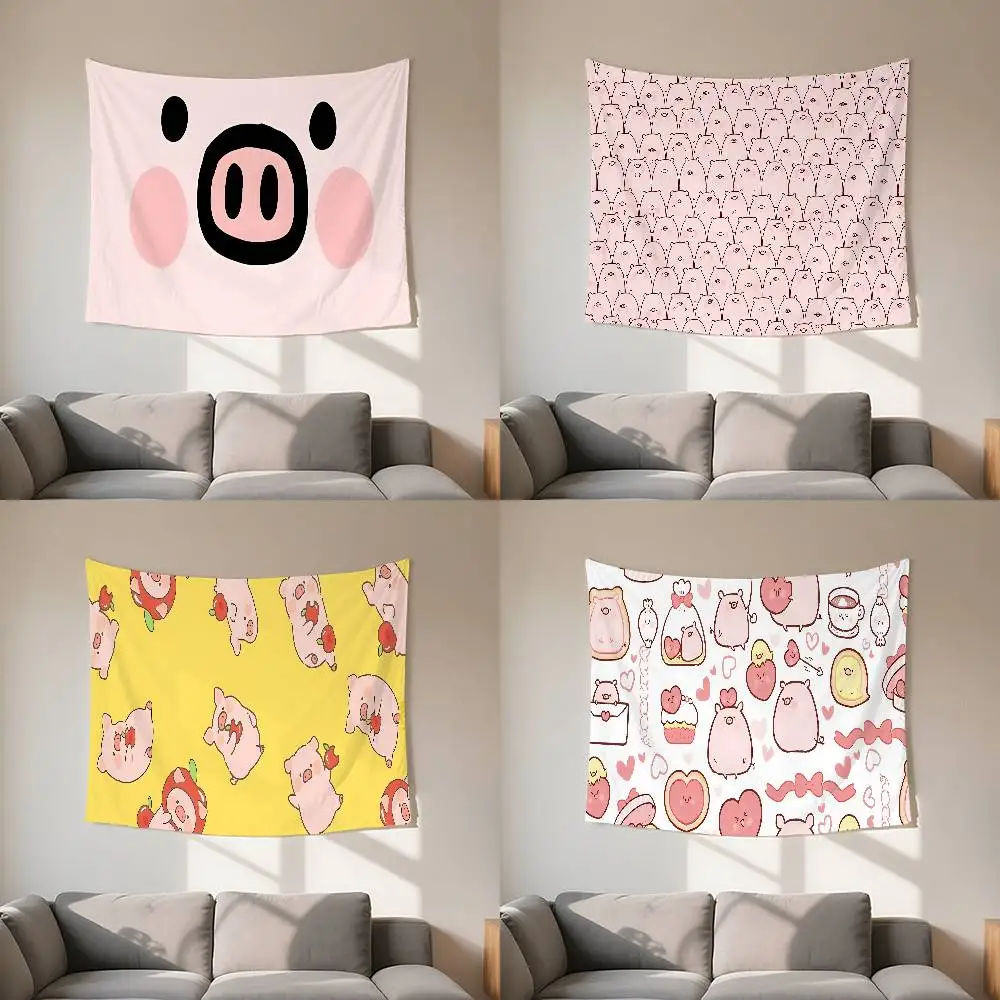 L-LuLu Pig Tapestry Customizable Tapestries Of Various Styles,wall Hangings, Celebrity Photo Printing,wall Hangings