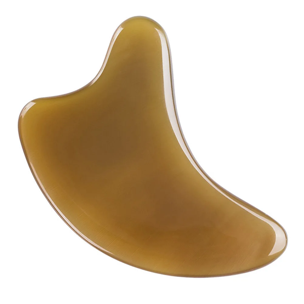 1Pcs Ox Horn Massage Scraping Tool 5mm Smooth Edges Face Neck Body Pain Relief Guasha Horn Scraping Board Face Scrapping Piece