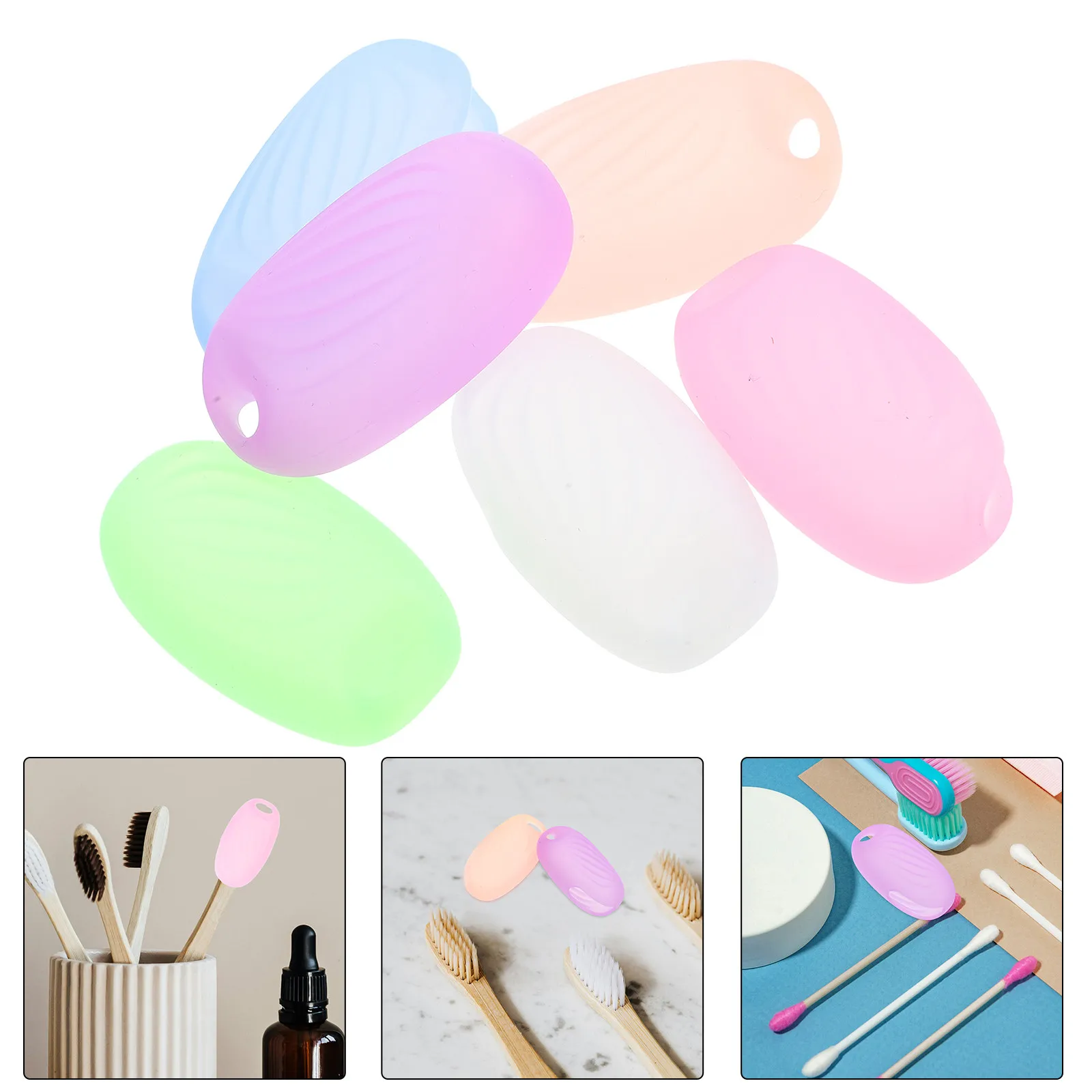 

6Pcs Dustproof Toothbrush Head Covers Silicone Travel Toothbrush Caps Universal Fit Portable Brush Protective Covers Household