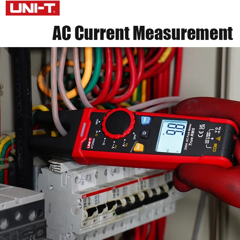 UNI-T Fork Meter UT256 60A AC DC Current Digital Clamp Meter True RMS Pliers Ammeter NCV Ohm Electrical Tester High Precision