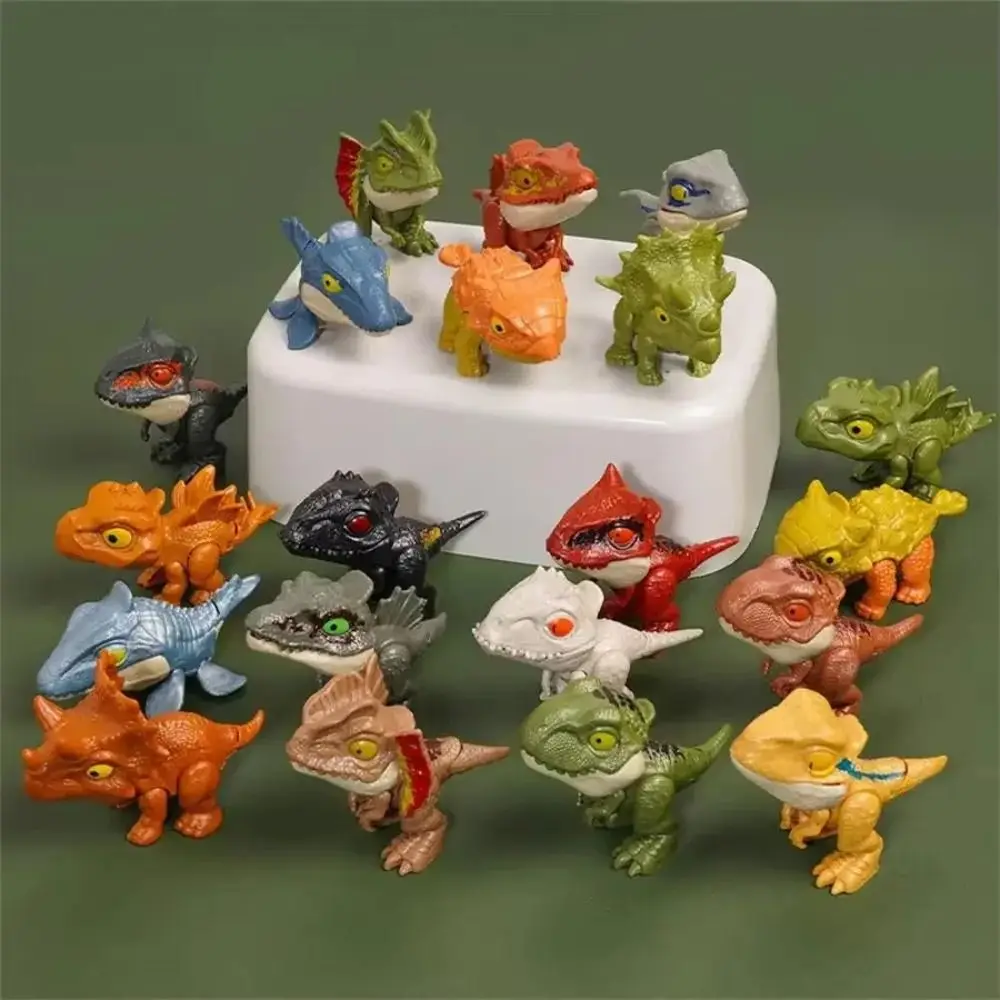 5-20PCS Plastic Finger Dinosaur Toy Movable Bite Finger Tyrannosaurus Model Multicolor Hand Fidget Hand Doll Classmate Games