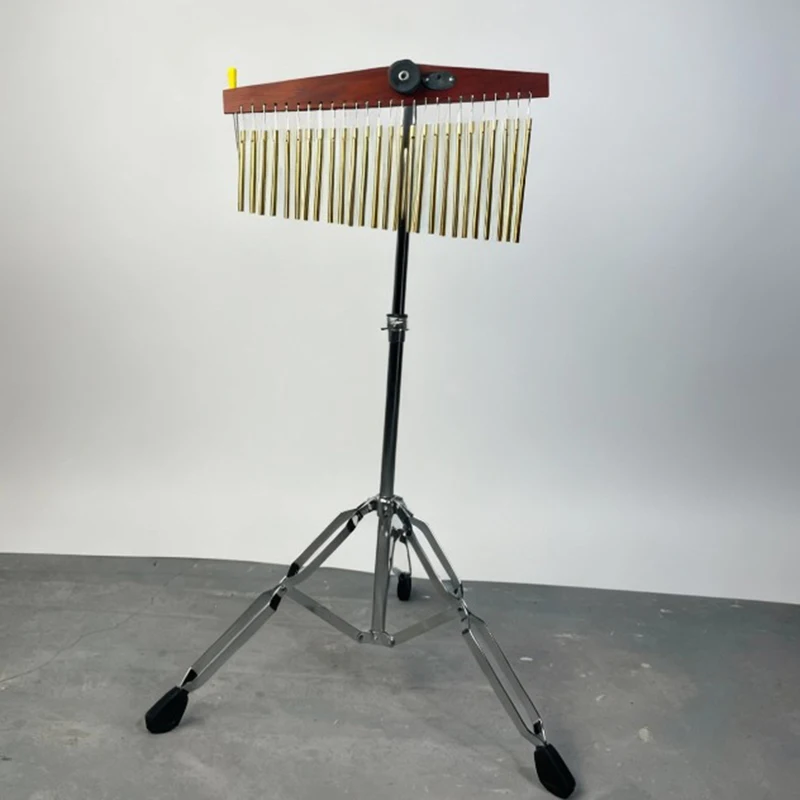 Brass Wind Chimes 26 Tone Sound Beam with Stand Meditation Bell Wind Chimes Professional Bells Percussion Musical Instrument