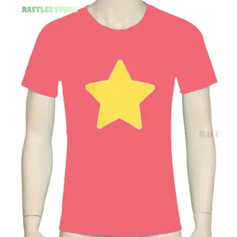 Disfraz de Steven para Cosplay, camiseta rosa y azul con peluca de estrella, camiseta del universo de dibujos animados de Anime para niño, abrigo superior, chaqueta, traje Unisex bonito para Cosplay