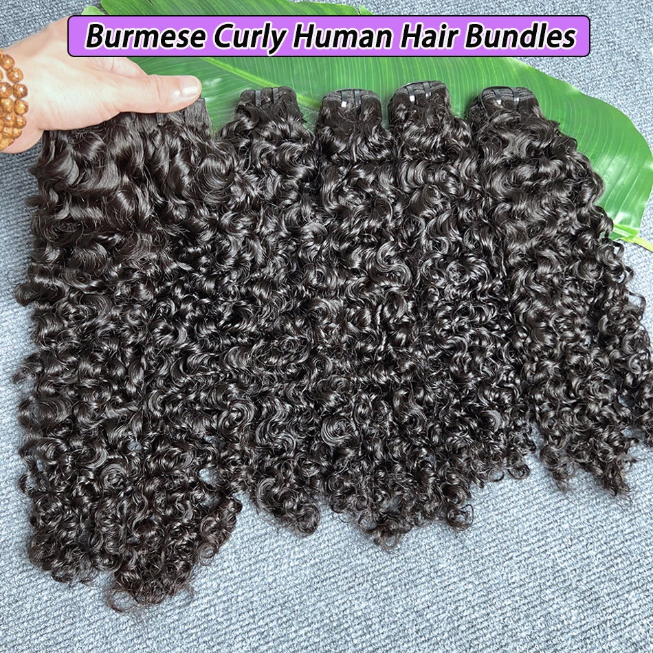 البورمية شعر بشري مجعد حزم لحمة مزدوجة الفيتنامية نسج الشعر ملحقات اللون الأسود الطبيعي الخام عذراء الشعر حزمة صفقات