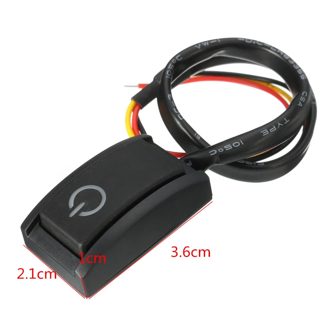 12V/200mA Car DIY Paste Type Push Button ON/OFF Latching Switch LED Light