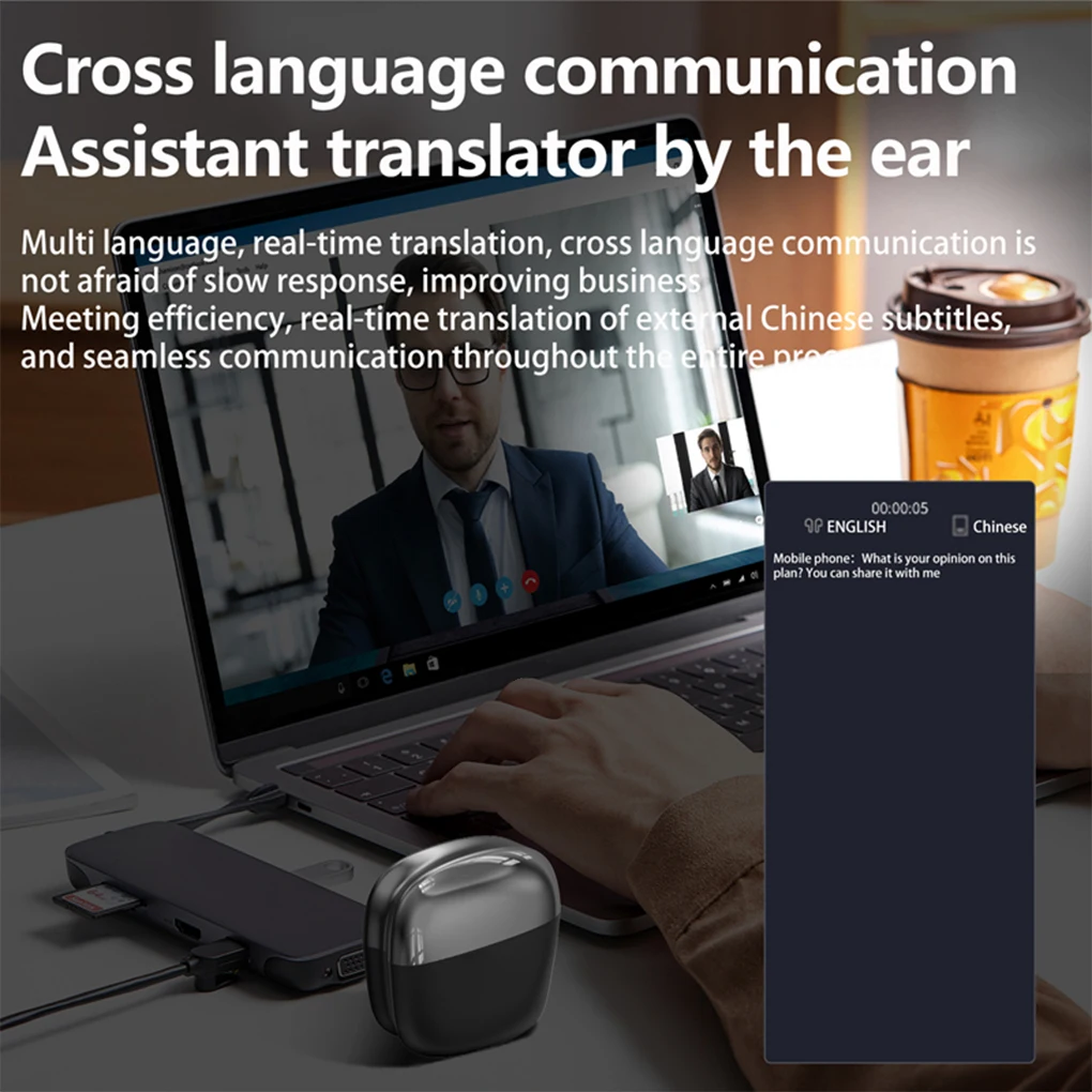 Ai Earbuds Pro การแปลแบบเรียลไทม์ที่มีความแม่นยําสูงในหูฟังบลูทูธไร้สาย 75 ภาษา