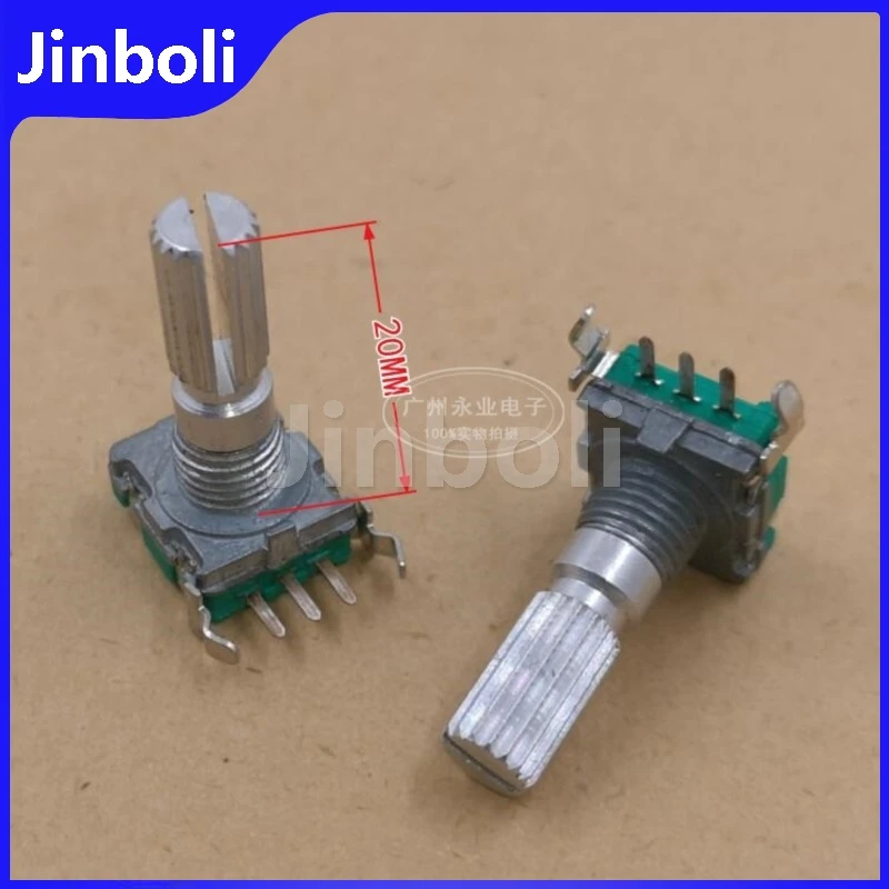 2PCS EC11 Encoder Horizontal 3Pins 360 Degree Rotation 20 Positioning Audio Power Amplifier Digital Pulse Potentiometer