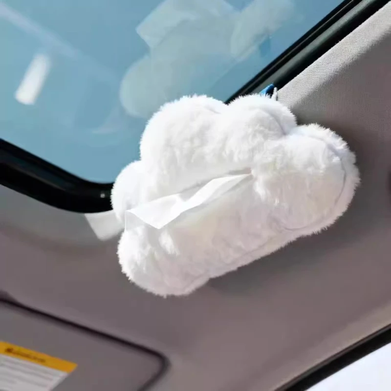 Cute Clouds Plush Tissue Box Car Creative Box Paper Portable Desktop Decorative Ornaments Accessories