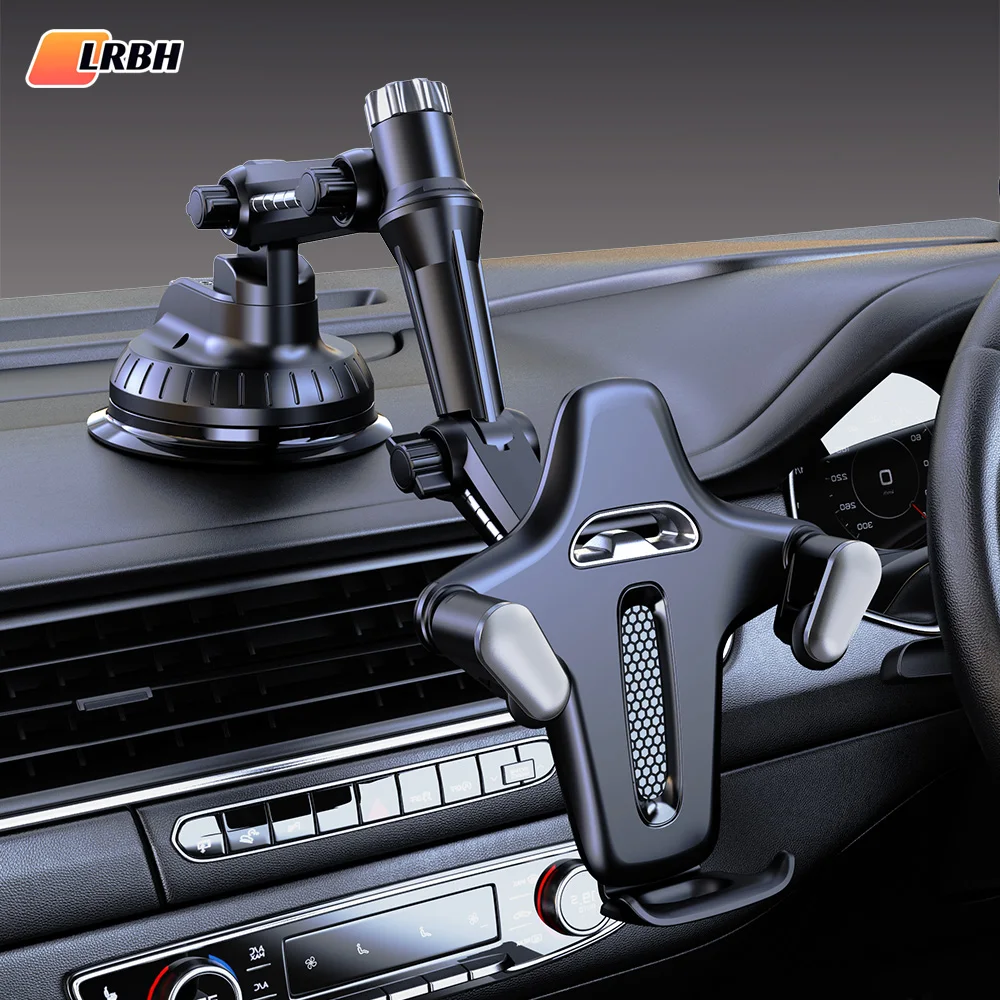 

LRBH Suction Cup Phone Mount, One-Touch Detachable, 360° Adjustable, Ultra-Strong Suction, Firm & Tight Grip for Dashboard