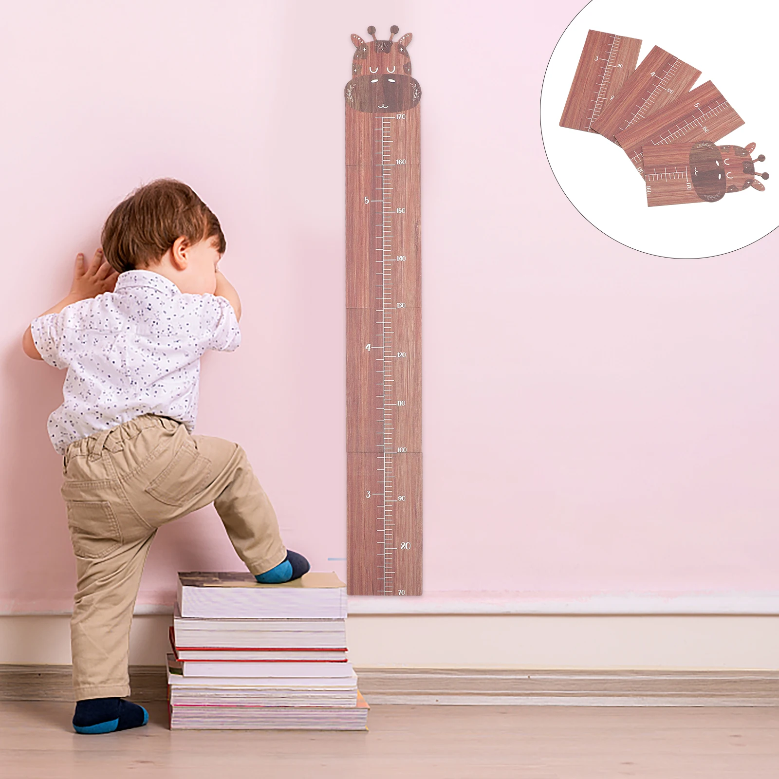 

Wood Kids Growth Chart Height Measurement Wall Sticker Giraffe Children Room Decor Ruler Safe Durable Easy Installation Track