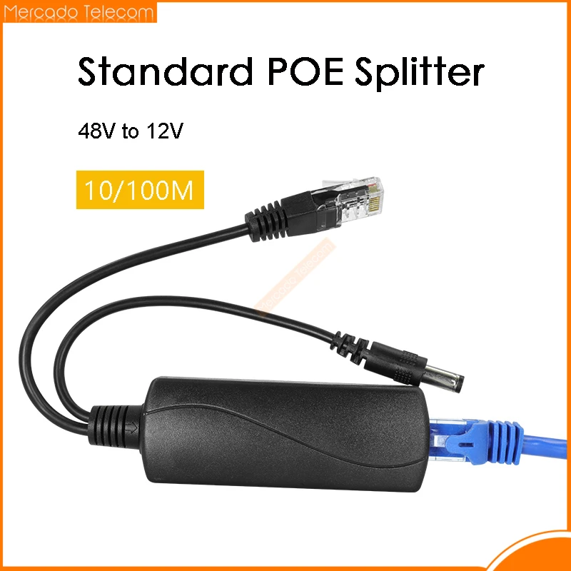 IEEE802.3af 48V PoE Splitter Cable 15.5W POE Adapter Cable,Active POE Splitter Power supply Module 12V Separator