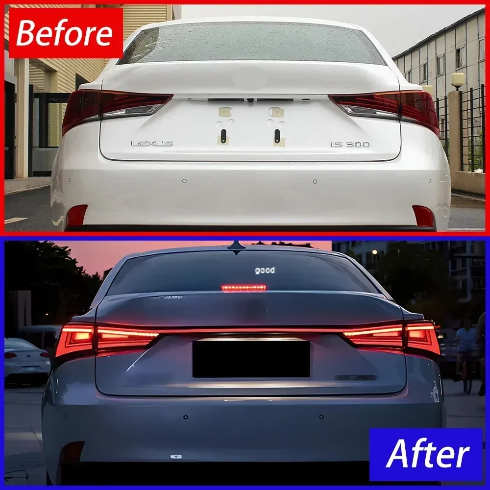 For Lexus IS250 IS300H IS350 IS350C 2013-2020 Car Taillight Assembly Upgrade LED Dynamic Through Auto Rear Back Lamp Accessories