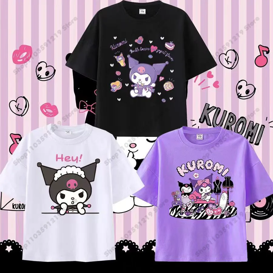 Cool Kid T Shirt Kuromi Kawaii Manga Japanese Anime Children T-shirt Kids Clothes Tshirt Tops Tee Boys Girls Tee Baby Cute Y2k