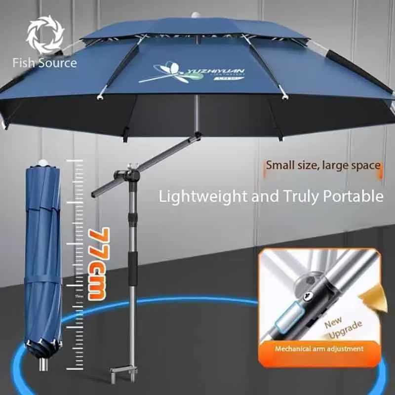 

2026 New Three Fold Fishing Umbrella, Fishing Camping Sunshade Umbrella, Portable Short Section Umbrella