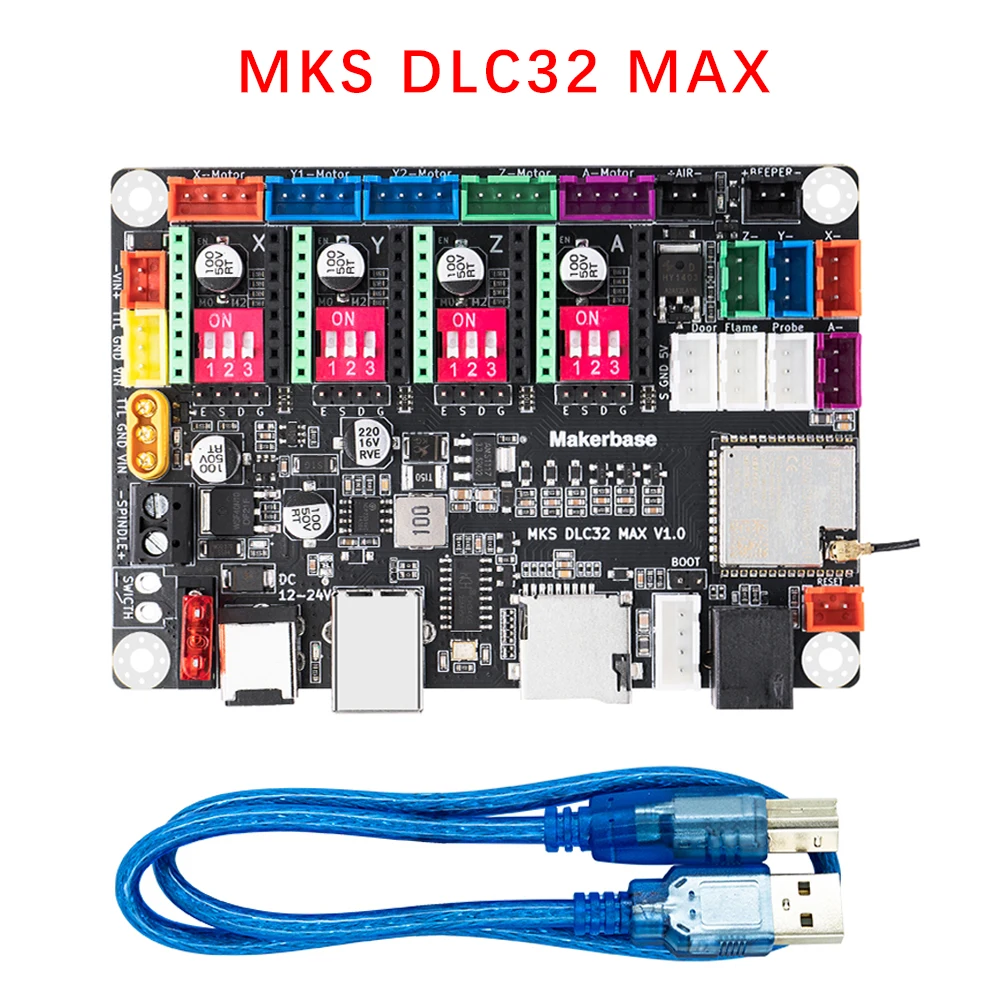 Makerbase MKS DLC32 MAX CNC-Fräsplatine Lasergravurmaschine 4-Achsen-Controller Holzarbeiten Lasergravierer Motherboard TMC2209