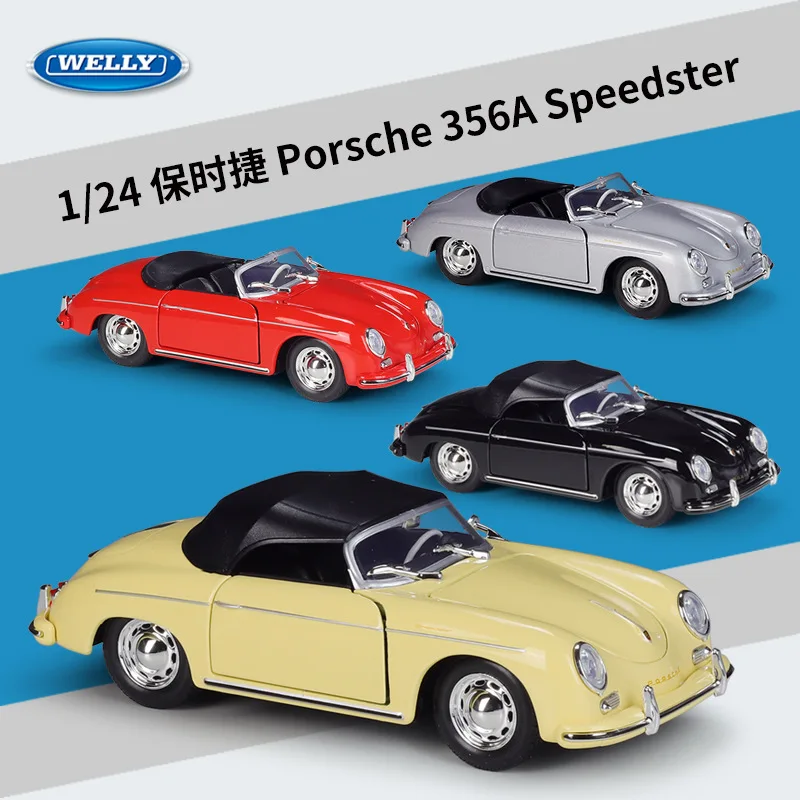 

WELLY 1:24 Porsche 356 A Speedster Classic Cabriolet — литая под давлением модель из культового сплава, официальный лицензированный винтажный спортивный автомобиль