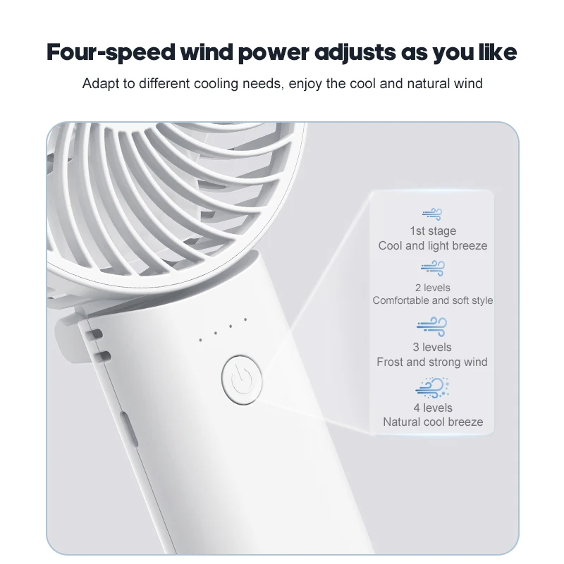مراوح يدوية دائرية قابلة لإعادة الشحن وتبريد خارجي بقدرة 5200 مللي أمبير في الساعة، مروحة كهربائية صغيرة محمولة مع بنك طاقة