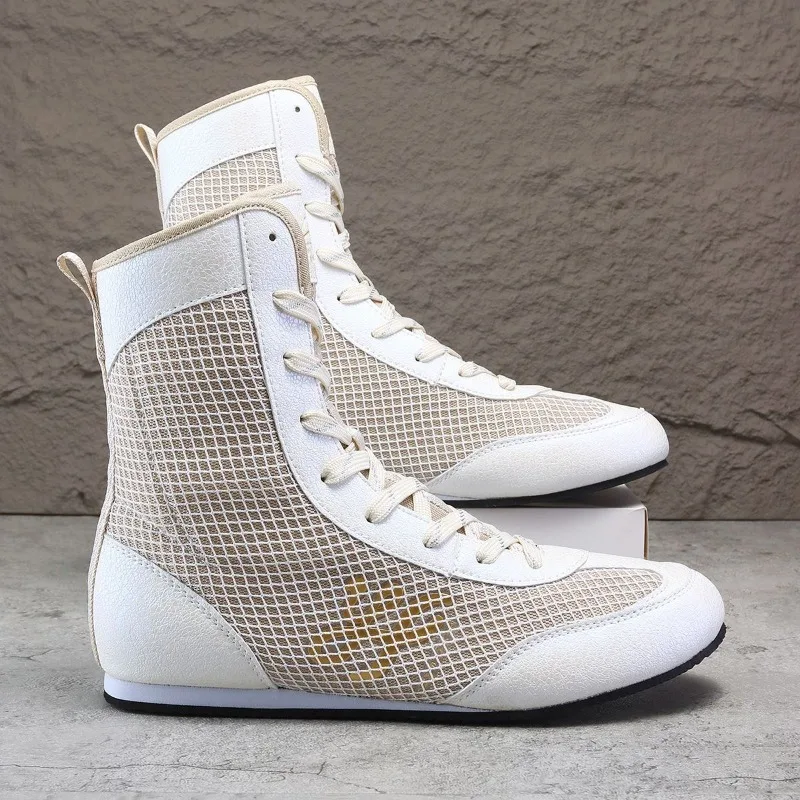 2026 Best Selling Wrestling Shoes Men Women Black White Boxing Shoes For Unisex Designer Fighting Boots Couples Mesh Boxing Boo