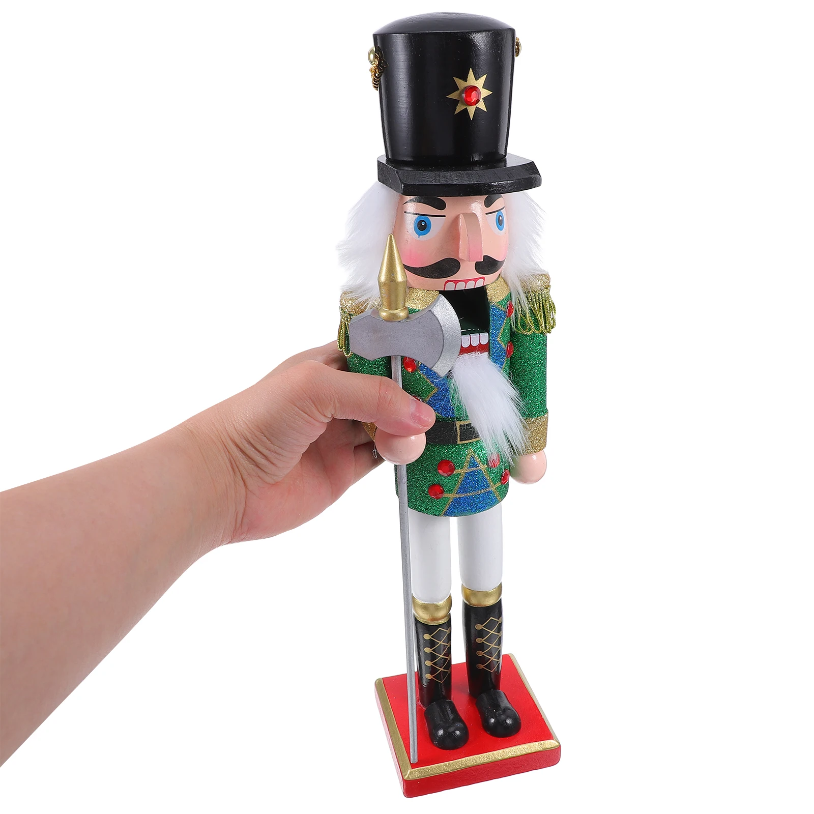 

Wooden Nutcracker Decoration Christmas Table Centerpiece Holiday Mantel Decor for Fireplace Shelf Kitchen Countertop Xmas Wood