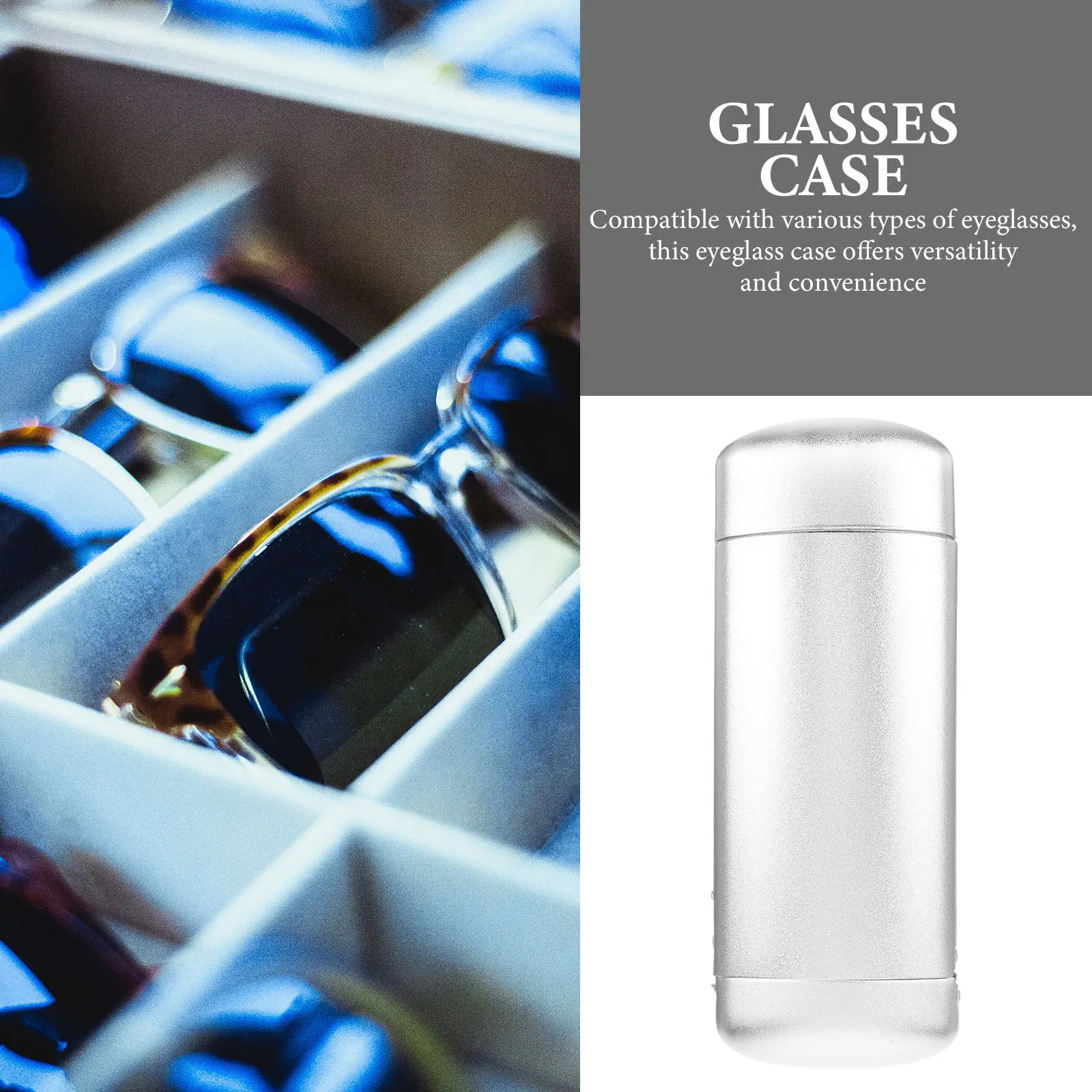 

Compact Aluminum Alloy Glasses Case Shockproof Hard Shell Eyewear Case Portable for Travel Office Home Use Spectacles Case,