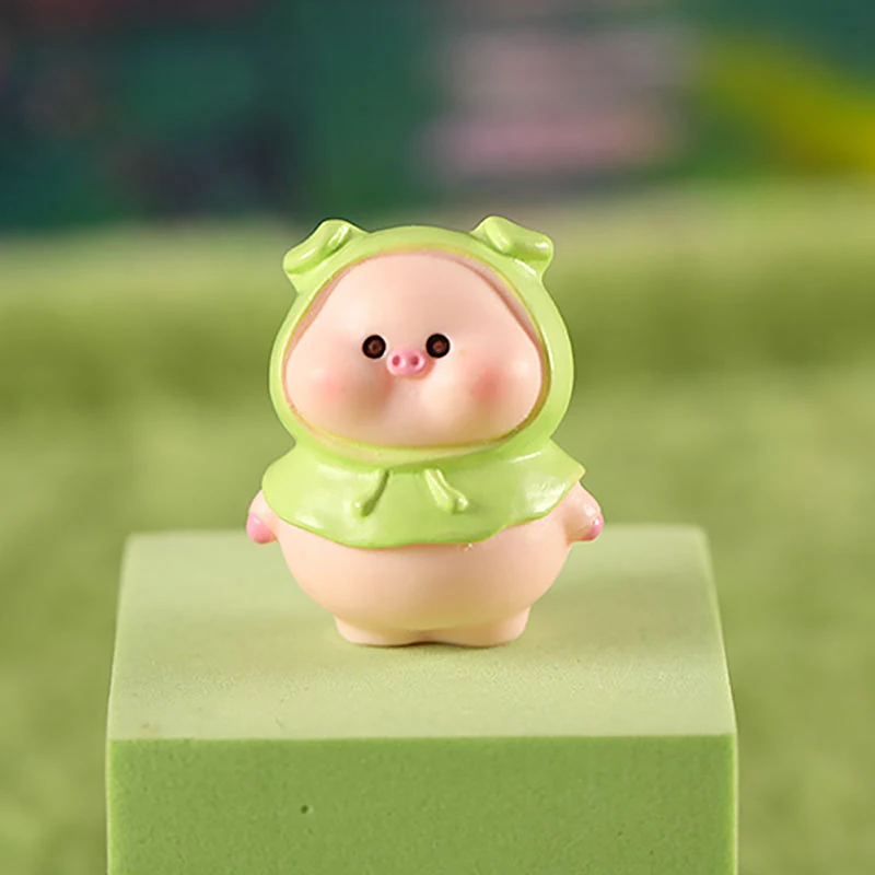 Mały uroczy figurka świni Model zwierzęcy mech mikropejzaż akcesoria do miniaturowa bajkowa dekoracja ogrodowa wystroju domu