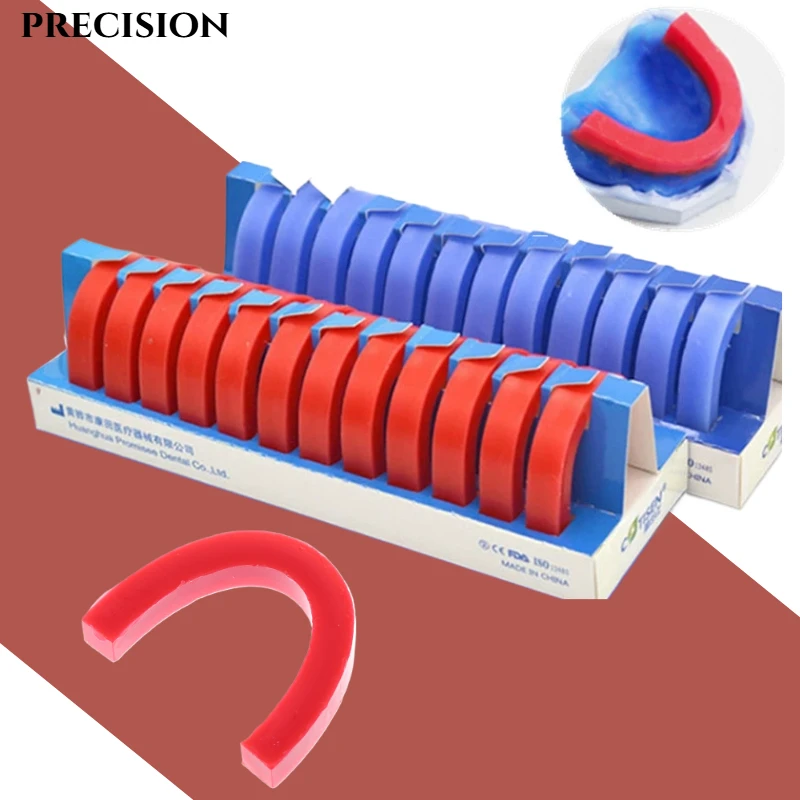 

12Pcs/Box Dental Base Plate Wax Dentistry Lab U Shape Rim Denture Casting Bite Block Occlusal Rim Model Base Plate Wax