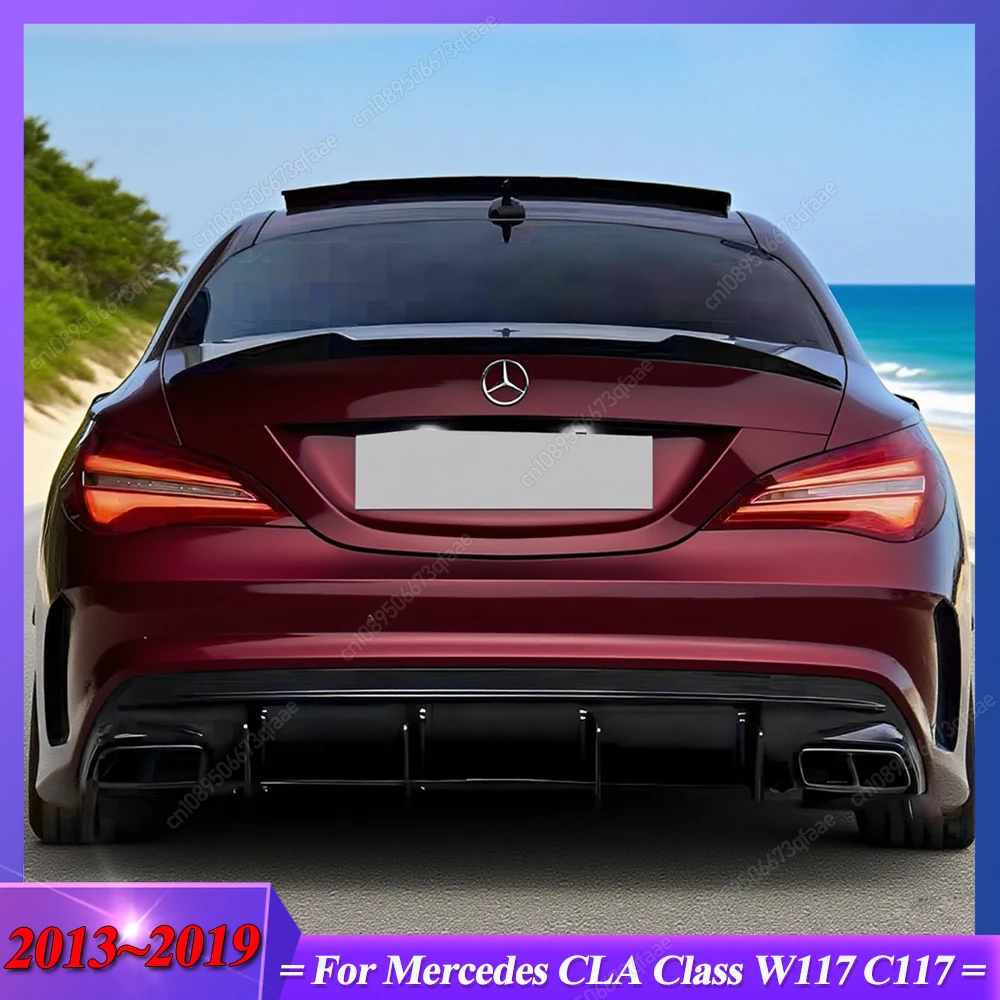 Für Mercedes Benz CLA Klasse W117 C117 CLA200 220 250 260 45 AMG 2013-2019 Heckspoiler Stamm Lip Splitter Flügel Bodykits Tuning