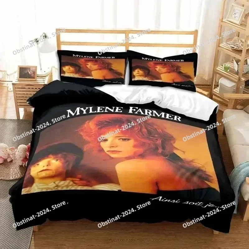 

Top Singer Mylene Farmer Bedding Set Printed Bed Set With Pillowcase Bed Duvet Cover Soft Single Double Queen Super King Size