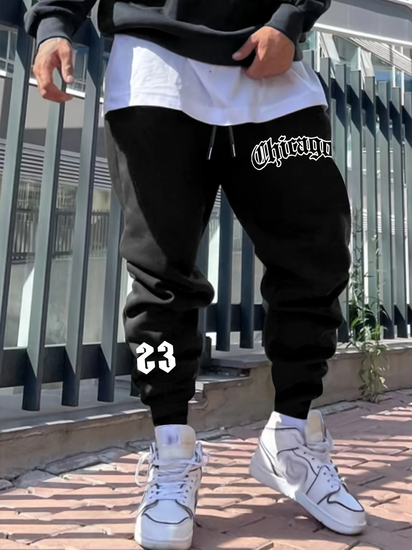 

Fashionable Men's Autumn Training Letter Printed Soft and Comfortable Drawstring Pants Outdoor Urban Sports Pants