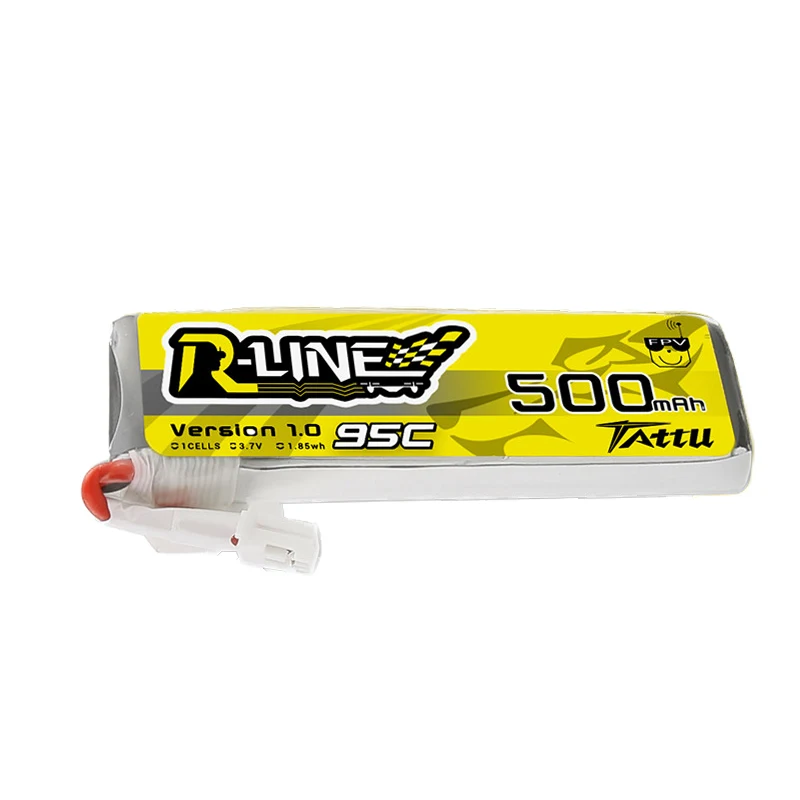 10PcsTATTU R-LINE 1.0 3.7V 500mAh 95C LiPo Battery For RC Helicopter Quadcopter FPV Racing Drone Parts 1S Rechargeable Battery