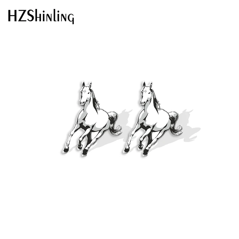 2022 New Western Horse Stud Earring Animal Acrylic Resin Earrings Epoxy Handmade Jewelry Gifts Friends